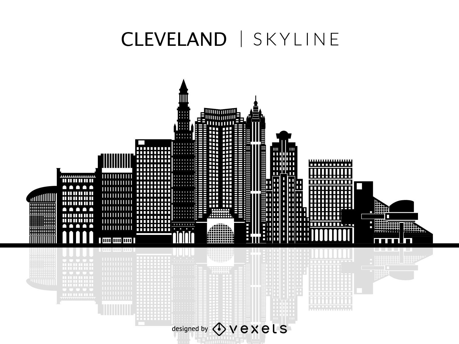 Cleveland Skyline isoliert