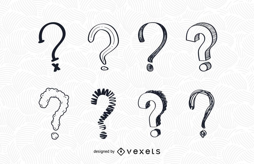 Question mark drawing set Question mark drawing set