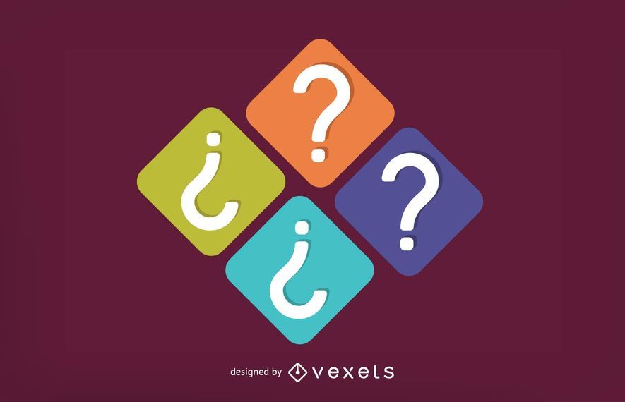 Square question mark icon set Square question mark icon set