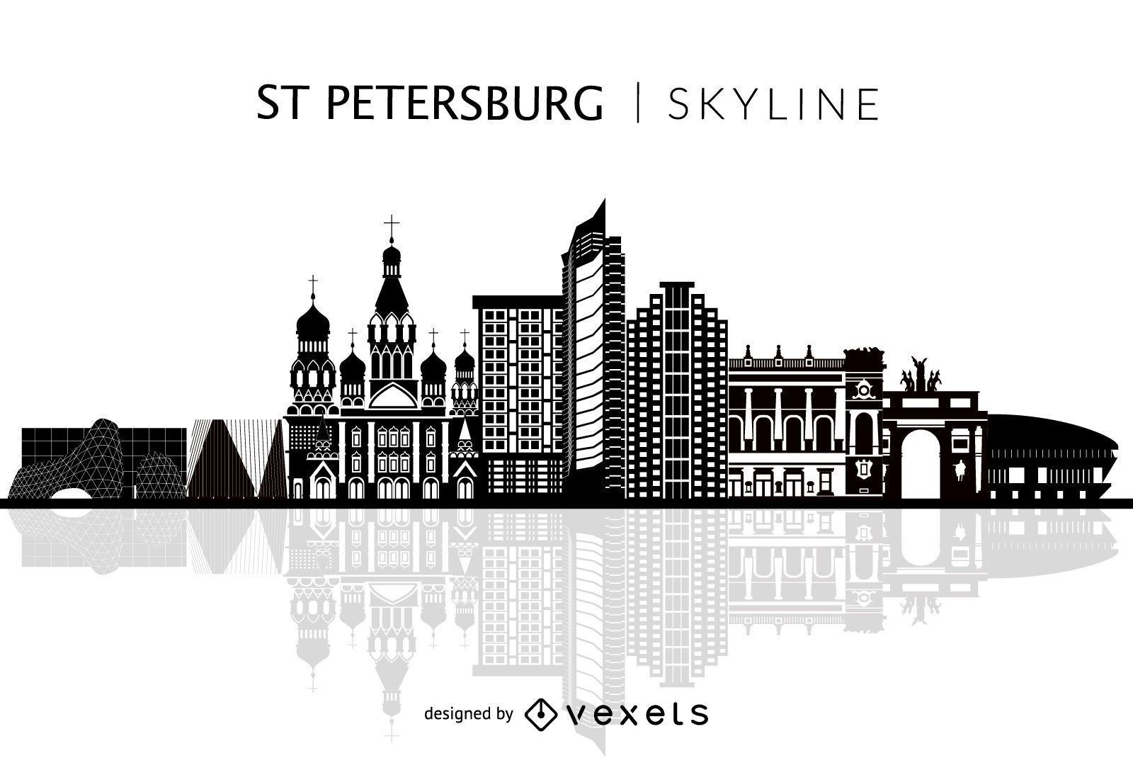 Isolierte Skyline von Sankt Petersburg