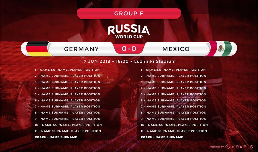 Pantalla de alineación de la copa mundial Pantalla de alineación de la copa mundial