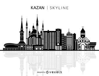 Silhueta do horizonte de Kazan