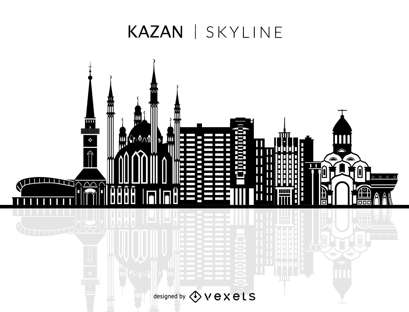 Kazan silhouette skyline
