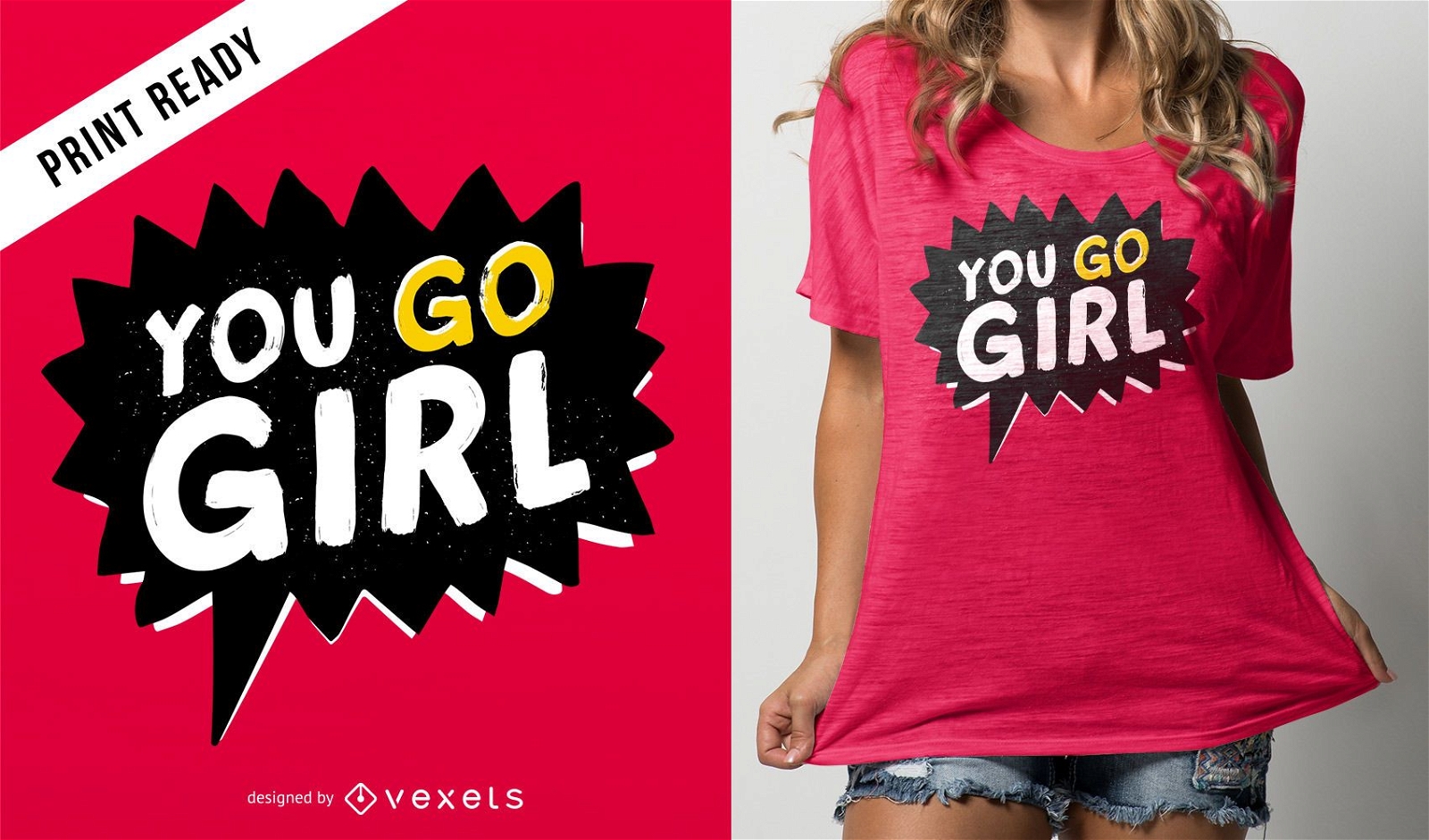 Sie gehen Mädchen T-Shirt Design