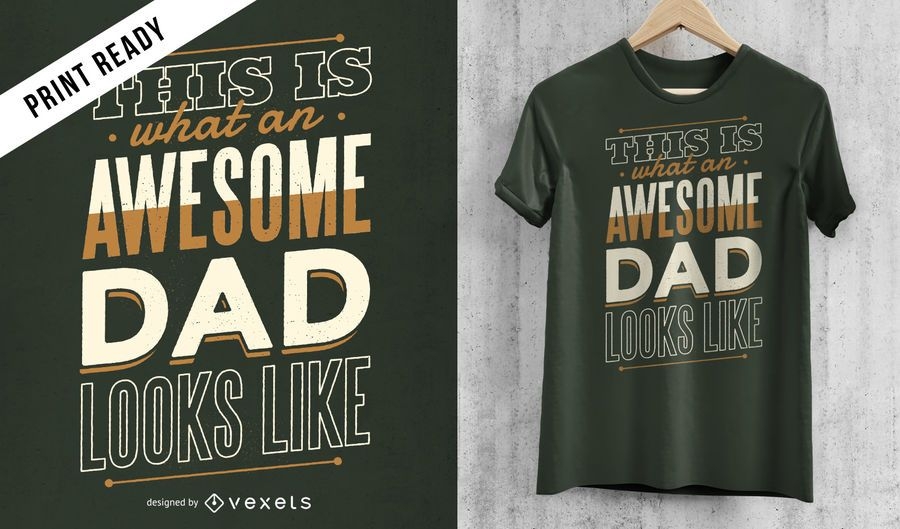 Awesome Dad T-shirt Design - Vector Download