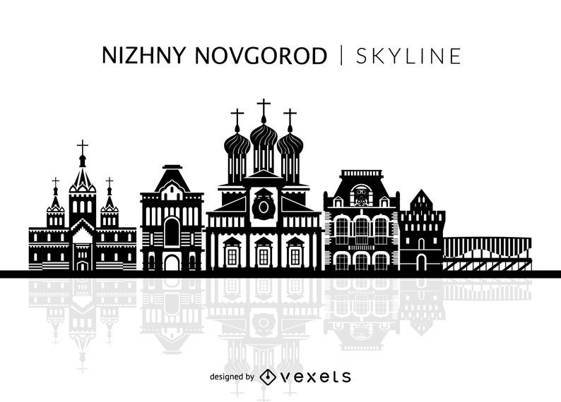 Nizhny Novgorod isolated skyline Nizhny Novgorod isolated skyline