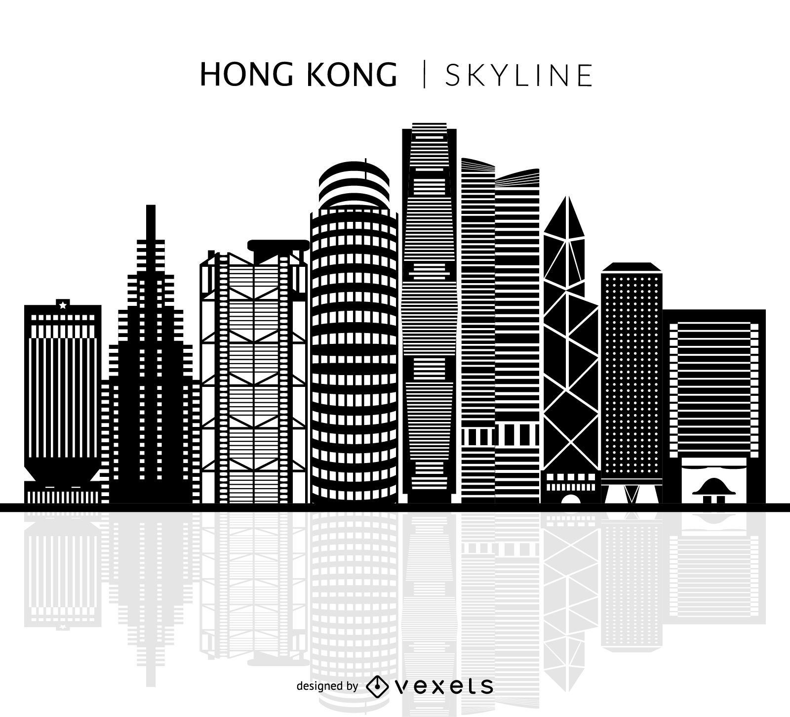 Hong Kong isolierte Skyline