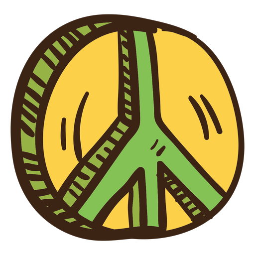 Símbolo de paz 3d color doodle Diseño PNG
