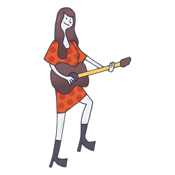 Acoustic guitar player cartoon Transparent PNG