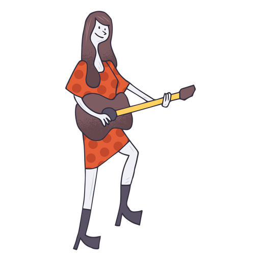 Dibujos animados de jugador de guitarra acústica