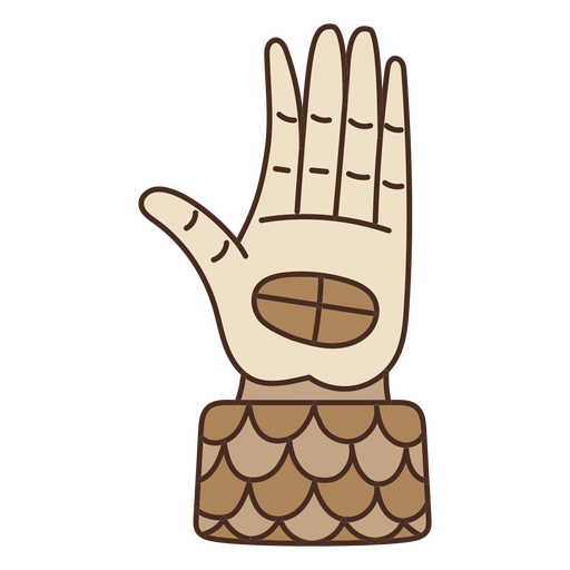 Aztec hand cartoon
