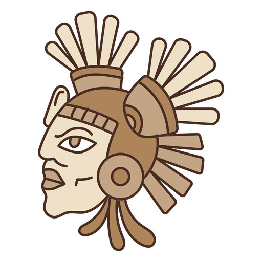 Aztec head mask cartoon
