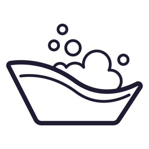 Baby bath tub stroke icon