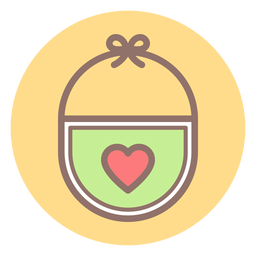 Ícone de círculo de babador de bebê Desenho PNG