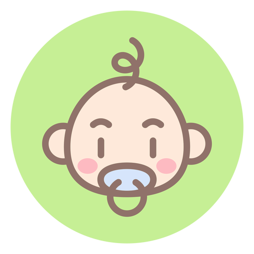 Baby boy head circle icon