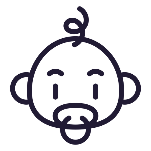 Baby boy head stroke icon PNG Design