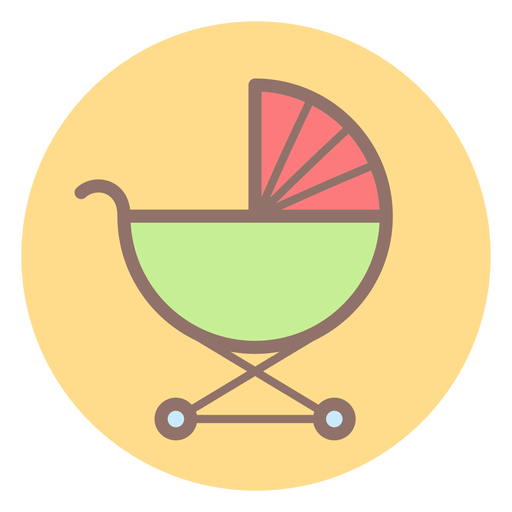 Baby carriage circle icon