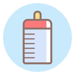 Baby feeding bottle circle icon PNG Design