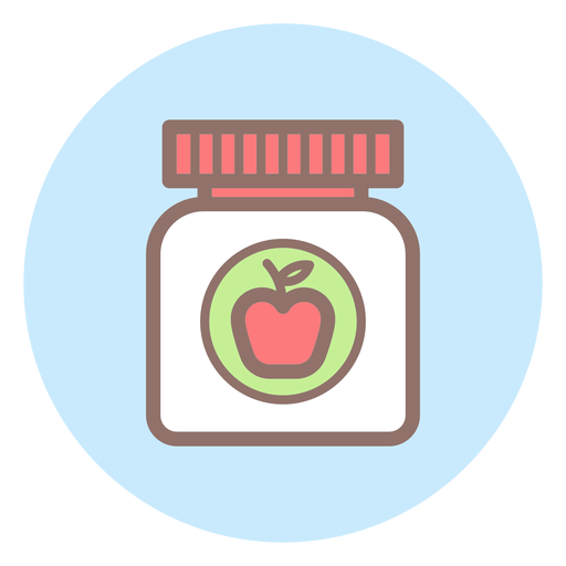 Baby food jar circle icon PNG Design