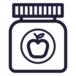 Strichikone für Babynahrungsglas PNG-Design