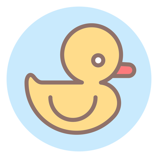 Ícone de círculo de pato de borracha para bebês Desenho PNG