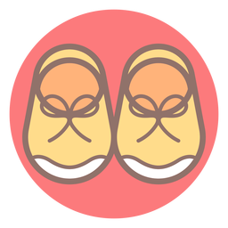 Icono de círculo de zapatos de bebé Diseño PNG