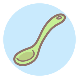 Icono de círculo de cuchara de bebé