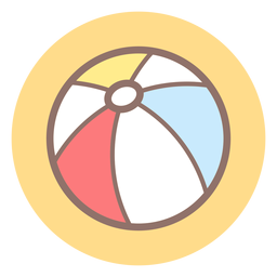 Icono de círculo de pelota de playa Diseño PNG