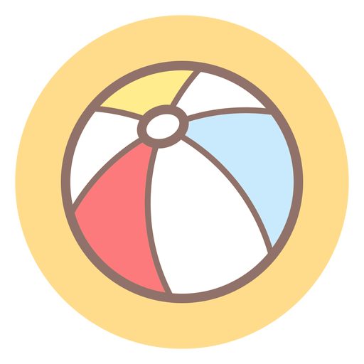 Beach ball circle icon PNG Design