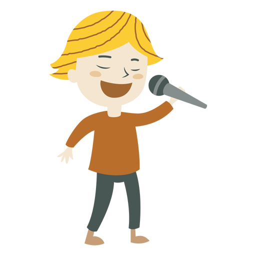 Boy singing cartoon