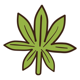 Cannabis leaf colored doodle PNG Design
