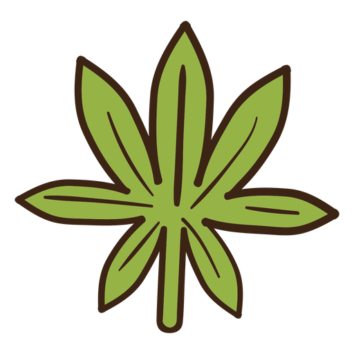 Cannabis leaf colored doodle - Transparent PNG & SVG vector file