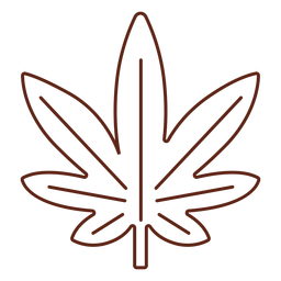 Cannabis leaf stroke element PNG Design Transparent PNG