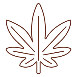 Elemento de traço de folha de cannabis Desenho PNG