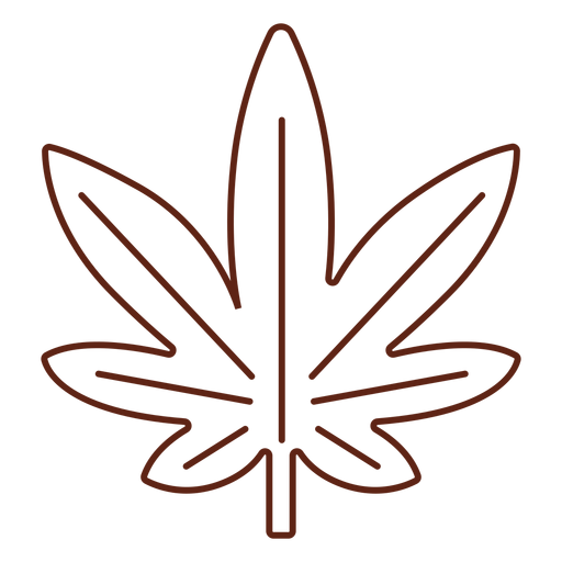 Elemento de trazo de hoja de cannabis Diseño PNG