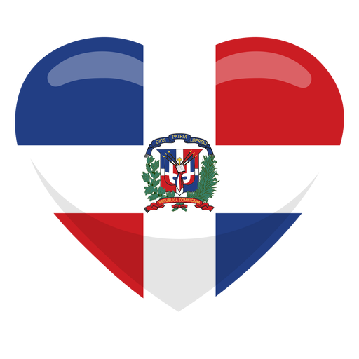 Bandera del coraz?n de Rep?blica Dominicana Diseño PNG