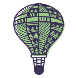 Doodle pattern hot air balloon PNG Design