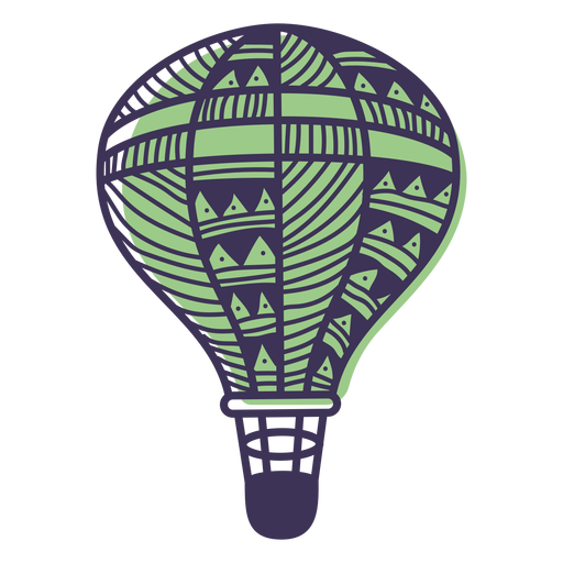 Doodle pattern hot air balloon PNG Design