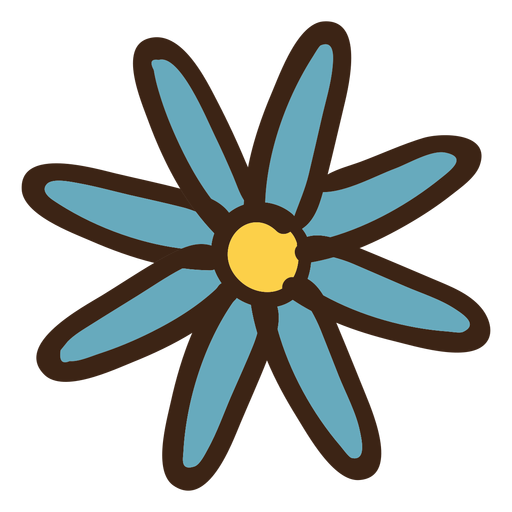 Flower colored doodle PNG Design