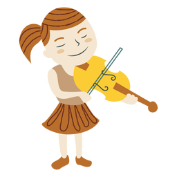 Niña tocar violín Diseño PNG