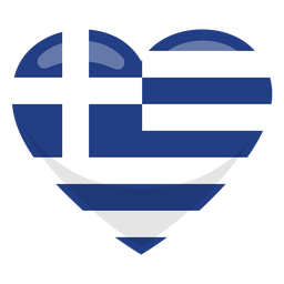 Griechenland Herz Flagge PNG-Design