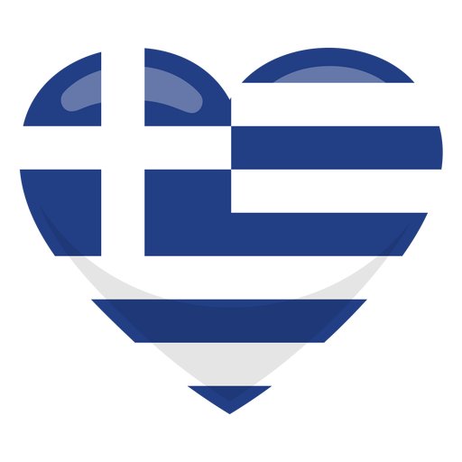 Bandera del coraz?n de Grecia Diseño PNG