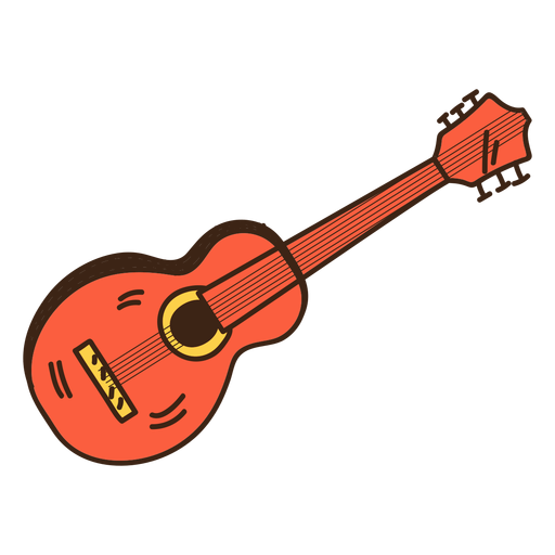 Doodle hippie de guitarra Desenho PNG