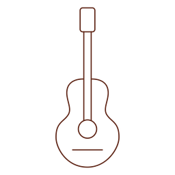 Guitar hippie stroke element PNG Design