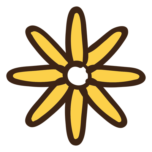 Doodle de flor de ahogamiento de mano Diseño PNG