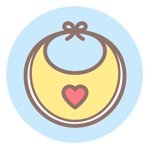 Heart baby bib circle icon - Transparent PNG & SVG vector file