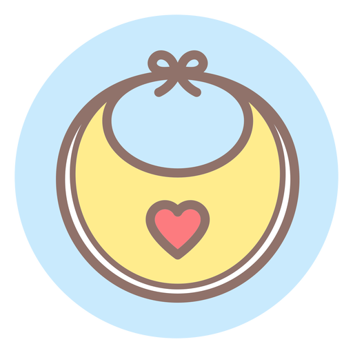Heart baby bib circle icon