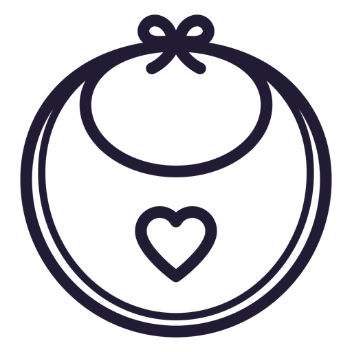 Heart baby bib stroke icon - Transparent PNG & SVG vector file