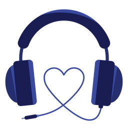 Heart cord headphones icon PNG Design