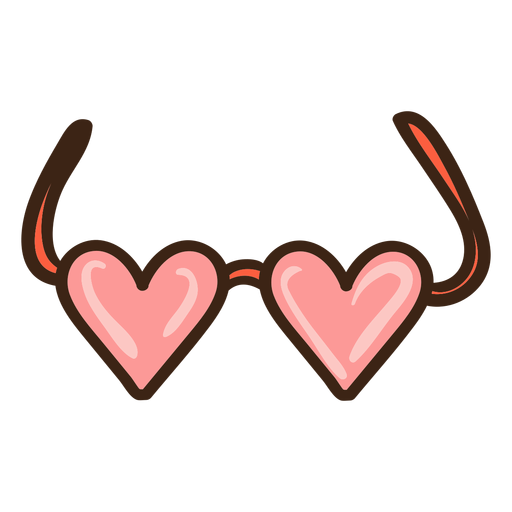 Heart glasses colored doodle